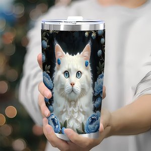 20oz Stainless Steel Tumbler With Lid And Straw Portable Car Drinking <b>Cup</b> Food Grade Double Wall <b>Insulated</b> - Product Image 3
