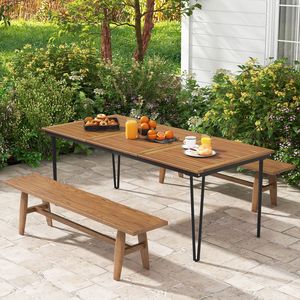 Tavolo da Pranzo per Esterni da 79 Pollici per 8 Persone con Foro per Ombrellone da 1,9 Pollici - Product Image 3