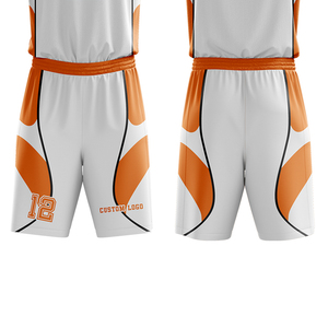 Conjunto de Camiseta de Baloncesto para Hombre SINEWY, Blanco y Naranja, Sublimada, Cuello en V, Sin Mangas, Transpirable, Uniforme Deportivo, Nombre del Equipo 12 - Product Image 6