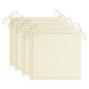 Sillas plegables de patio de madera de teca maciza de 4 piezas con cojines - Product Image 6