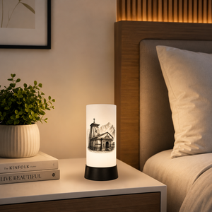Modern Spiritual LED Table Lamp Printed Linen Lampshade Warm White <b>Light</b> Energy Efficient Decorative <b>Night</b> <b>Light</b> for Meditation - Product Image 4