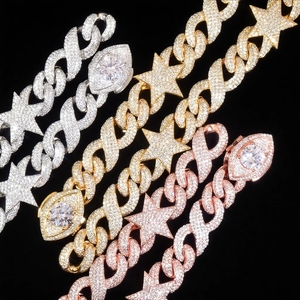 สร้อยคอแบบ Cuban Link เงินแท้ 925 ประดับเพชรโมอิสซาไนต์ สำหรับผู้ชาย สไตล์ฮิปฮอป รับผลิตตามสั่ง ขายส่ง ได้รับการรับรองจาก GRA - Product Image 1