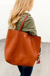 Handmade Leather Tote Bag Everyday Carry - Product Image 2