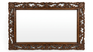 Miroir mural décoratif de luxe de grande taille, style ferme traditionnelle, fait main, avec cadre en bois et acrylique, prêt à accrocher - Product Image 2