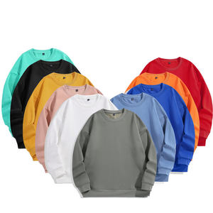 Unisex Solid Color Crewneck Sweatshirt Cotton Blend Casual Regular Fit <b>Pullover</b> <b>Sweater</b> Autumn Eco-Friendly Quick Dry for Men - Product Image 1