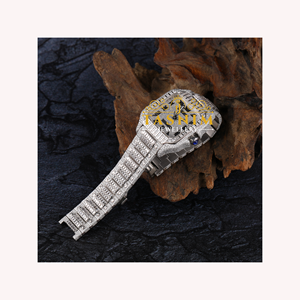 VVS Men's 41mm Luxury Stainless Steel Sport Watch 20mm White Gold Plating ETA Quartz Movement Analog Business Coin Fashion <b>Gift</b> - Product Image 4