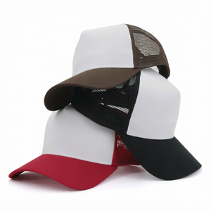 Casquette Trucker Unisexe 5 Panneaux en Maille et Mousse, Couleurs Contrastées, Réglable, Broderie 3D, Style Urbain Décontracté, Printemps-Été, Vêtement d'Extérieur - Product Image 5