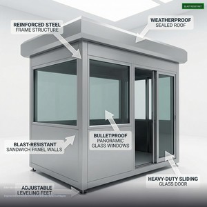 Cabine de sécurité préfabriquée, poste de garde renforcé en acier pour le contrôle des frontières, caserne de garde - Product Image 3