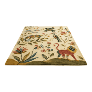 Tapis d'intérieur en laine douce et moelleuse, fait main, motif faune et flore de la jungle, singe, caméléon, oiseau, luxe personnalisé, vente en gros - Product Image 5