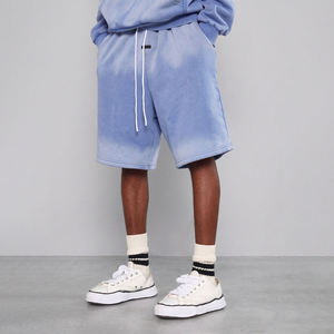 OEM Custom Logo High Street Oversized Hoodie and Shorts Set Vintage Acid Wash Streetwear Heavyweight <b>Tracksuit</b> 2 Piece Set - Product Image 4