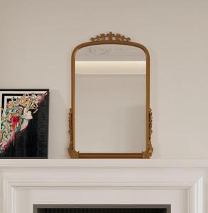 Traditional Brass <b>Arch</b> Wall Mirror Decorative <b>Framed</b> Design for Living Room Bedroom - Product Image 1