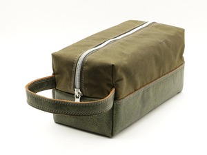 Waterproof Waxed Canvas Leather Toiletry Bag Custom Logo Vintage Mens Shaving Dopp Kit Travel Wash Organizer <b>Case</b> LCTB-0092 - Product Image 4