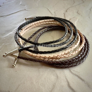 RTS 4mm Natural Round Bolo <b>Braided</b> Leather <b>Cord</b> Premium Jewelry Leather <b>Cord</b> for DIY Crafts - Product Image 6