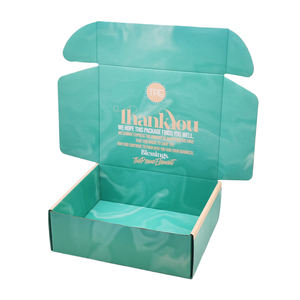 Caja de Cartón Corrugado para Envíos Postales de Cosméticos Color <span class=keywords><strong>Aguamarina</strong></span> Personalizada, Embalaje para Envíos de Productos de Belleza con Diseño de Logotipo - Product Image 5