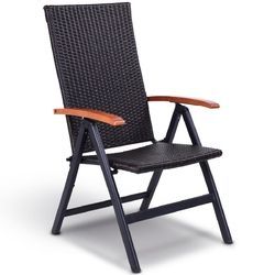 Adjustable Aluminum Folding Back <b>Rattan</b> <b>Recliner</b> <b>Chair</b> for Patio or Beach Use - Product Image 1