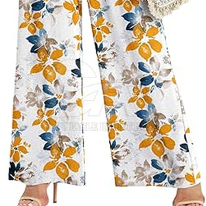 Pantalon d'été personnalisé pour femme, coupe ample et large, OEM ODM, respirant, décontracté, style streetwear - Product Image 5