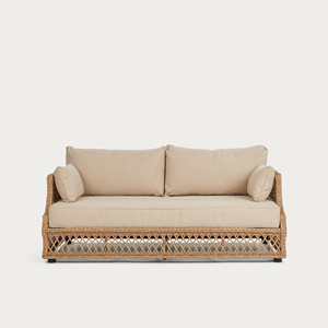 Conjuntos de Sofás Modernos para Comedor al Aire Libre en Teca Natural con Cojines de Diseño Elegante, Muebles de Patio para Hoteles y Hogares - Alguema - Product Image 4