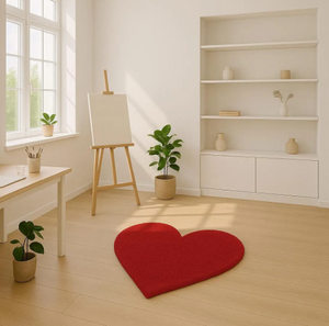 KNOT <b>RUG</b> hand tufted wool high quality red heart pattern hand made eco friendly shape <b>rug</b> for Living room kids hotels office - Product Image 3