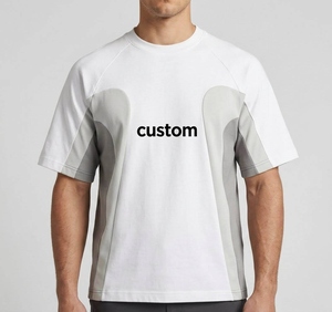 T-shirt personnalisé pour homme à manches raglan blanches avec imprimé numérique gris, séchage rapide, coupe décontractée, col rond - Product Image 3