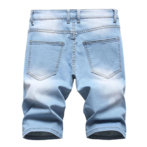 Embroidery Customized Denim Shorts for Men Stone Washed Wide <b>Balloon</b> Leg Denim Shorts Baggy Fit Sun Fade Denim Jorts Men - Product Image 2