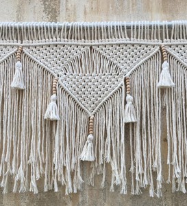 Extra Large macrame window valance, macrame <b>curtain</b> - Product Image 1