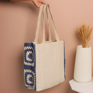 Sac fourre-tout en coton brodé de perles bohèmes pour femmes, fermeture ouverte, fabriqué en Inde par Whimsy Art Craft - Product Image 5