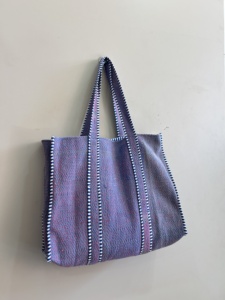 Women's Kantha Quilted Tote Bag Bohemian Vintage Shoulder Shopping Bag - Product Image 3