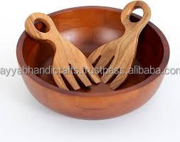 Bol à fruits rond en bois de taille personnalisée avec bol de service en bois imprimé en émail pour la décoration intérieure par Tayyab Handicraft - Product Image 3