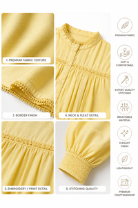Vestido Corto Bohemio de Algodón, Sencillo, para Fiesta de Verano, Manga Larga, Cintura Natural, Color Sólido, Ecológico, Transpirable, para Mujer - Product Image 4