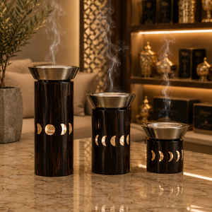 Brûleur d'encens Mabkhara en métal et bois tendance, cadeau islamique pour le Ramadan et l'Aïd, décoration, porte-encens arabe, accessoires d'aromathérapie modernes pour la maison - Product Image 6