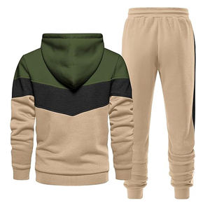 Ensemble de survêtement formel pour homme, vert kaki, respirant, en polaire et pantalon de jogging, hiver, extérieur, logo personnalisé, polyester, coton - Product Image 3