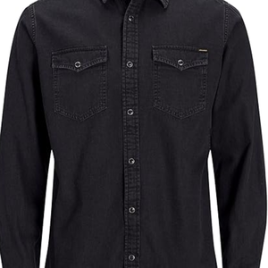 Camisa de Mezclilla de Manga Larga para Hombre, Estilo Casual con Botones, para Uso Diario - Product Image 2