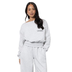 Women Oversize Crewneck Tracksuit Set Drop Shoulder Sweatshirt Wide Leg <b>Trouser</b> Relaxed Lounge Two Piece Casual Outfit Wholesale - Product Image 3