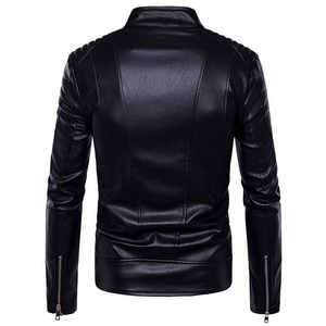 Nueva llegada, chaqueta de cuero para hombre, estilo casual, a prueba de viento, para motociclistas, color negro, elegante y a la moda, de cuero genuino. - Product Image 6