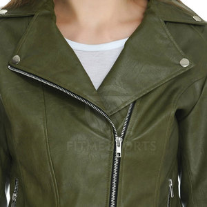 Wholesale Cheap Price Women Cow <b>Skin</b> Leather Jackets Knitted Eco-Friendly Winter <b>New</b> Arrival Customized Genuine Leather Jacket - Product Image 6