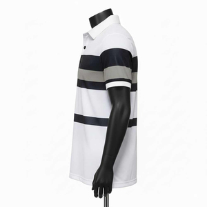 Chemise Homme Personnalisée de Haute Qualité à Manches Courtes pour l'Été – Motif Uni Décontracté, Respirante, en Spandex/Coton Tricoté Brodé - Product Image 3