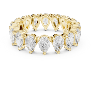 Anillo de Eternidad de Lujo de Oro de 14K con Diamante Cultivado en Laboratorio de Corte Pera de 4CT, Certificado por IGI, VVS VS, Color E, para Compromiso o Aniversario - Product Image 1