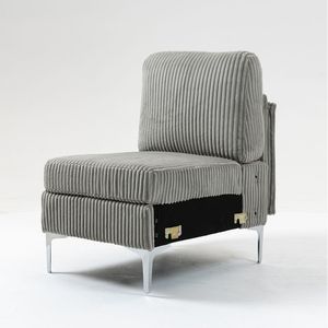 Poltrona Modulare Senza Braccioli in Velluto a Coste, Divano Sezionale con Cuscino, Sedia Singola per Soggiorno - Product Image 3