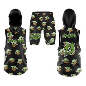 ชุดยูนิฟอร์มฟุตบอลแบบอเมริกันขายส่ง 7 คนต่อทีม ออกแบบเองได้ พิมพ์ลายแบบ Sublimation เต็มตัว ผ้าโพลีเอสเตอร์ 100% แห้งเร็ว เสื้อฮู้ดดี้แบบไม่มีแขน - Product Image 5