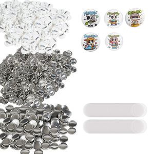 Set di Componenti Fai-da-te per Badge a Bottone, 500 Set, 1 Pollice (25mm), con Chiusura a Spilla, Include Parte Superiore in Metallo, Bottone in Plastica/Metallo, Trasparente F per Artigianato - Product Image 2