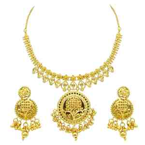 ชุดเครื่องประดับแฟชั่นสไตล์ดูไบ ทอง 14K 18K 24K ไมครอน ขายส่ง สร้อยคอทองเหลืองขึ้นรูป ดีไซน์ลายดอกไม้แบบดั้งเดิม - Product Image 4