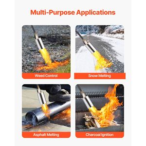 Brûleur à propane haute puissance 240 000 BTU pour désherbage, robuste, avec tuyau de 3 m et flamme turbo triple réglable, désherbeur manuel - Product Image 6