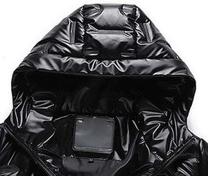 Stylish Metallic Glossy Puffer Jacket Nylon Hoodie Jacket Waterproof Breathable Hooded <b>Winter</b> Outdoor Activities Glossy Jackets - Product Image 3