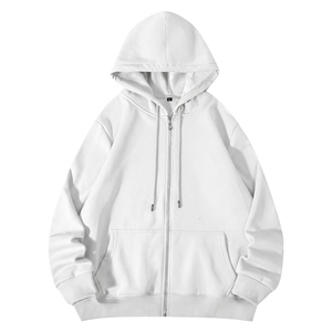Custom Logo <b>Zip</b>-Up Men & Women Hoodie Loose Knit Breathable Eco-Friendly Polyester/Cotton <b>Hooded</b> Custom Streetwear Hoodies - Product Image 2