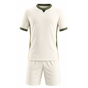 Premium Minimalist White Soccer uniform Set with Orange and Black Trim Sublimated Football Uniform - Product Image 1