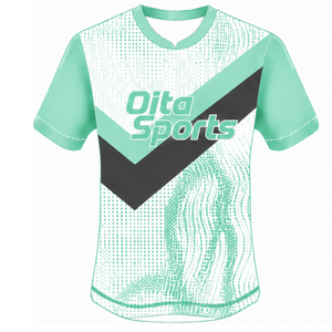 Mint Green <b>White</b> <b>Black</b> Short Sleeve Rugby Jersey Crew Neck Graphic Athletic Performance Team Sportswear Training Match Rugby - Product Image 1