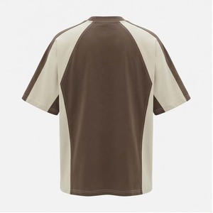 Camiseta de Hombre Oversize con Manga Raglán y Bloques de Color, Cuello Redondo, Diseño Sólido Tejido Casual con Ribete en Contraste - Product Image 2