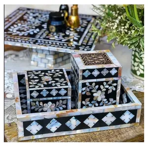Eid Shopping Mother Pearl Inlay Bakhoor Burner Mabkhara New Collection Acrylic <b>Box</b> for Religious Ceremonies Bone - Product Image 1