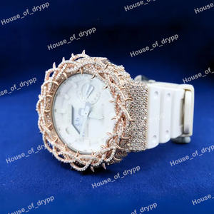 Montre Hip Hop de luxe entièrement automatique en argent 925 avec diamants Moissanite VVS et motif épine royale - Product Image 3