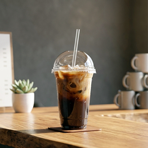 Gobelets en plastique PET jetables QUANG QUAN de 16 oz avec couvercles pour café glacé, thé, jus et autres boissons - Product Image 3